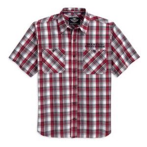 Harley-Davidson Mens WOVEN PLAID Short Sleeve Shirt 96428-12VM